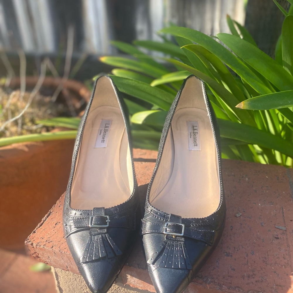 L.L. Bean Women's Black Leather Heels